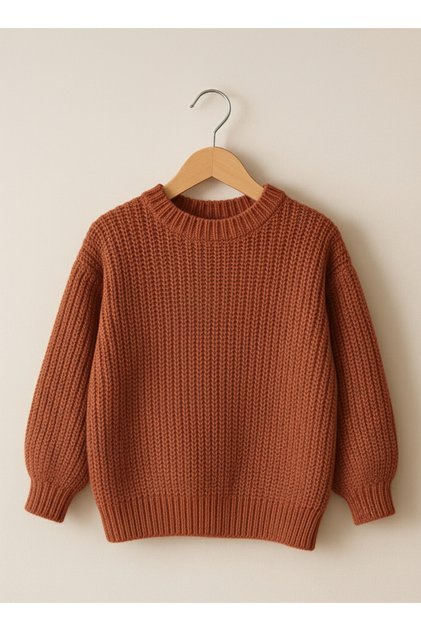 Stretchy Crew Neck Thessaloniki Knit Unisex Baby and Kids Sweater