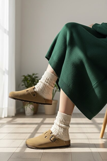 Land of Cork Snape Sabo Unisex Taba Süet Anatomik Mantar Tabanlı