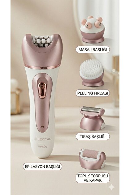 Lexical LEP-5550 5'İ 1 ARADA EPİLATÖR (Yüz+Koltuk altı+Bikini