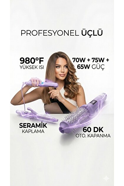 Lexical LGW-5815 3'Ü 1 ARADA Profesyonel SAÇ ŞEKİLLENDİRME SETİ