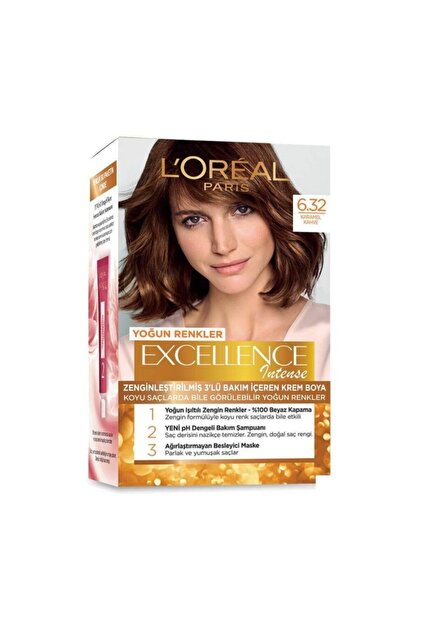 L'Oreal Paris Excellence Intense 6.32 Karamel Kahve Saç Boyası