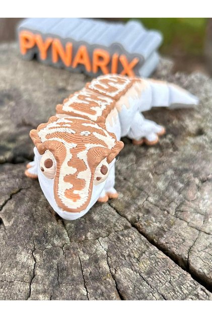 Kertenkele Figür Oyuncak- Gölgelerin Dansçısı Tepeli Beyaz; Gecko🦎3D Hareketli Organik VIP Orta Boy