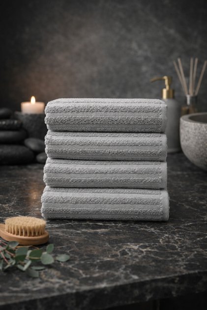 100% Cotton 50X90Cm 4-Piece Hand&Face Towel Set-Brick