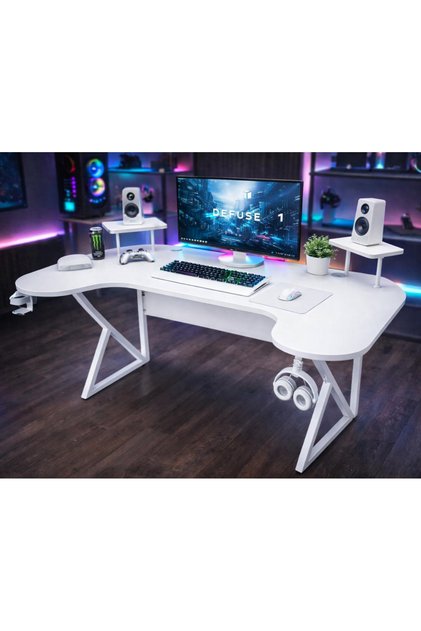 Özel Joystick Tasarım Oyuncu Masası 160 Cm Bardaklık Ve Kulaklık Tutucu Hediye