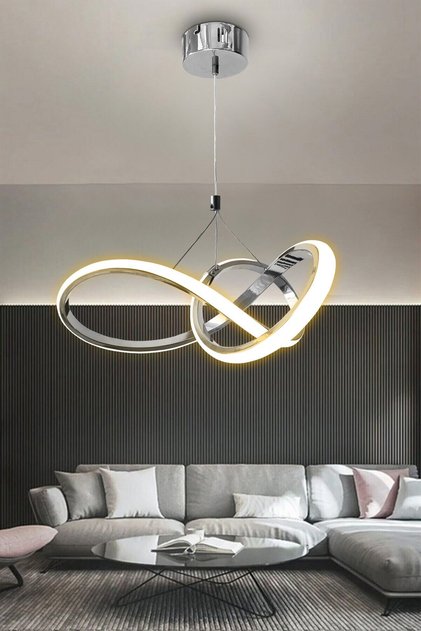 3 Renk Krom Modern Sarkıt Led Avize 3 Mod