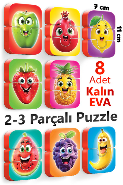 EVAKANCA 2-3 Parçalı Bebek Yapbozu Meyve Sebzeler - Fiyatı, Yorumları