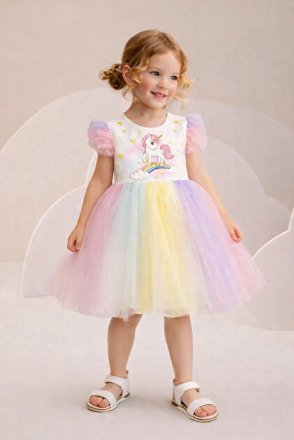 ESLA KDS Girls Unicorn Dress Tulle Dress Colorful Birthday and Party Dress 1-9 Years- Trendyol ESLA KDS Girls Unicorn Dress Tulle Dress Colorful Birthday and Party Dress 1-9 Years- Trendyol
