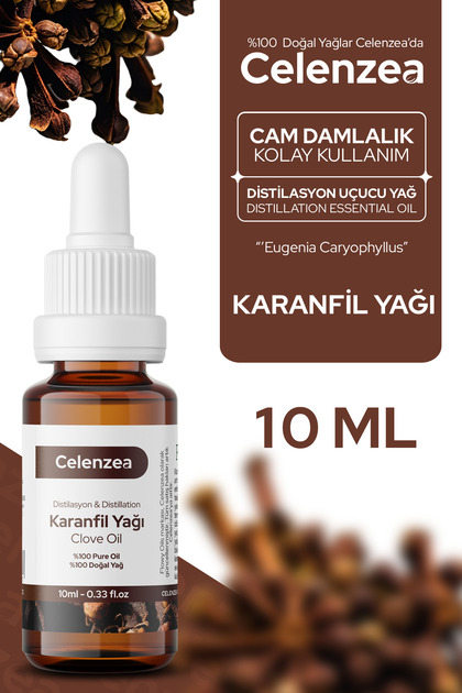 Karanfil Uçucu Yağı %100 Doğal Distilasyon Yağ, Ağız Hijyeni, Tırnak ve Kutikül Bakımı, Aktif Söndürücü, Zihin Canlandırıcı, Odak Artırıcı, Clove Essential Oil (Eugenia Caryophyllus) 10ml