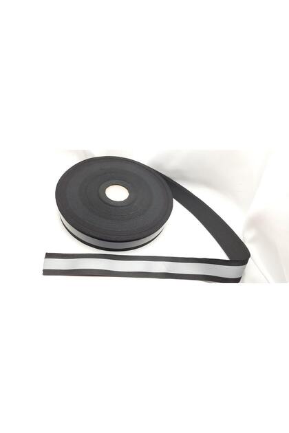 4,0 cm Genişliğinde 5 metre uzunluğunda Dikilebilen Siyah Fosforlu Polyester Reflektör Şerit