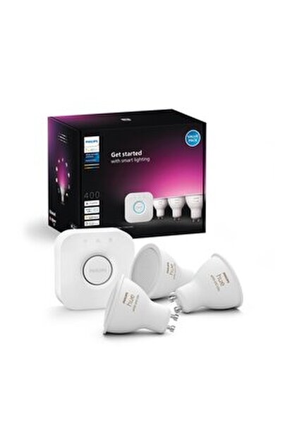 Philips Hue Essential 3'lü GU10 Spot Başlangıç Seti 345 Lumen