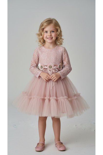 Rochie de zi specială pentru fete, model prințesă cu flori, pentru ziua de naștere, spectacol școlar