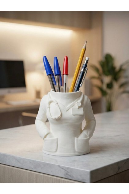 Doctor Themed Pen Holder Doctor Uniform Desktop Pen Holder
