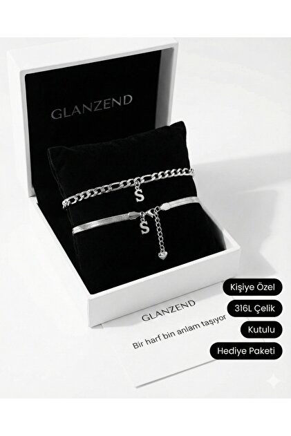 Letter Figaro Steel Bracelet and Italian Bracelet Set Special for Valentine's Day