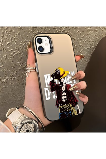 iPhone 12 Compatible Trend Men's Patterned Silicone Edge Hard Back Shockproof Case