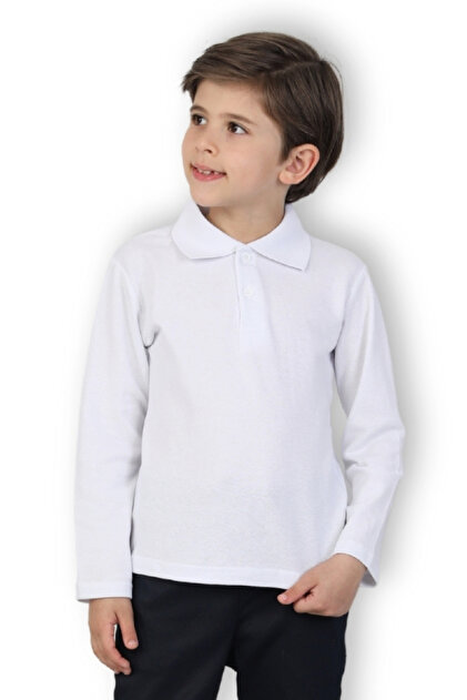 Boys' 100% Cotton School Style Long Sleeve T-Shirt 5-17 Years 12274