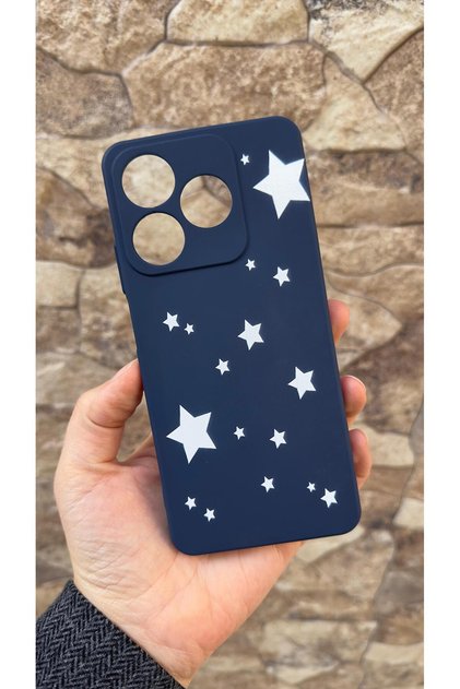 Realme C61 Compatible Mini Star Pattern Silicone Shock-Absorbing Classic Protective Rubber Case