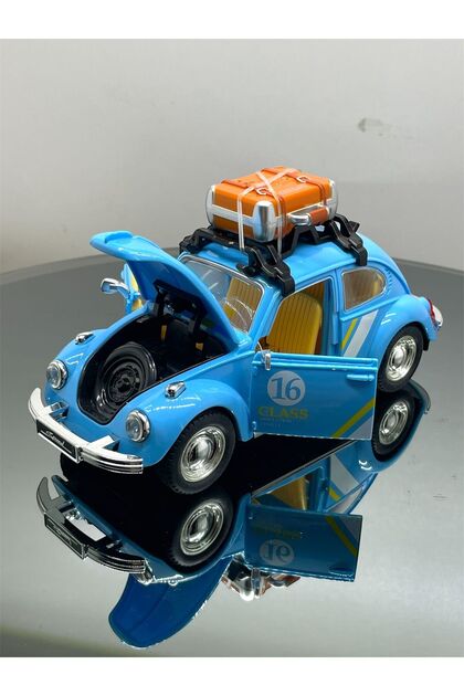 Metal Vosvos Model Car with Lighted Music and Opening Doors, Blue