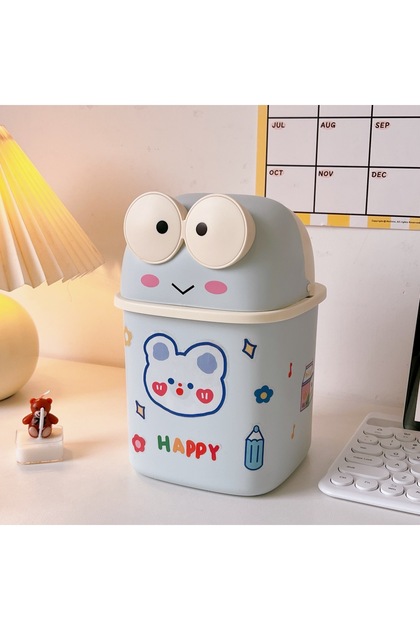 Cute Frog Desktop Organizer & Pen Holder Box Adhesive, Kawaii Office & Room Decor, 20 cm
