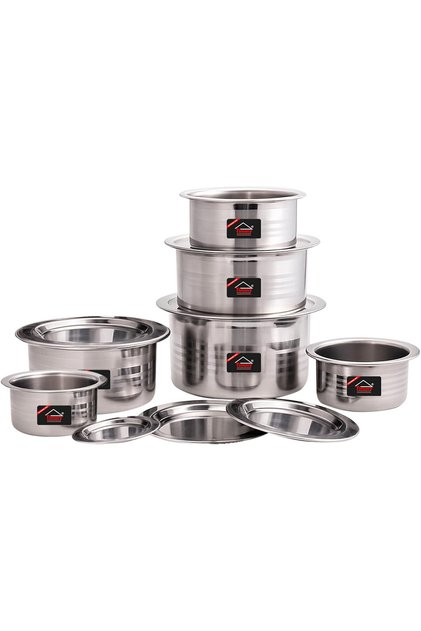 Stainless Steel 6-Piece Cooking Pot Set with Lids|Durable Cookware for Gas & Induction Stoves