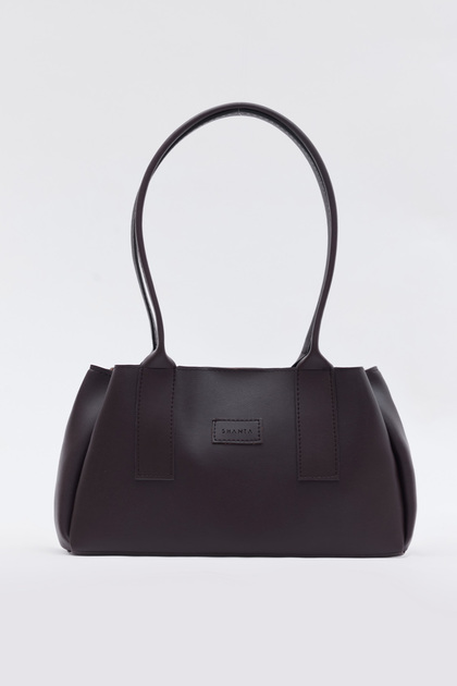 Bitter Brown D49 Daily Women's Hand and Shoulder Bag with Zipper and Snap Fasteners, Double Compartments, Large Internal Volume