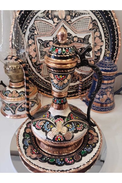 22 CM YÜKSEKLİK İşlemeli Bakır İbrik-Dekoratif-Biblo Bakır İbrik Yükseklik 22cm