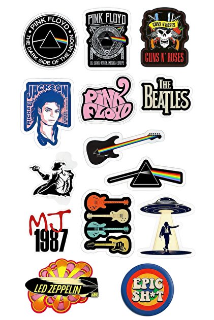 Limitless Design Vintage Retro Sticker Seti 22x30 cm – Rock, Kaset