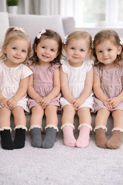 4-Pack Baby Girl Lace Socks