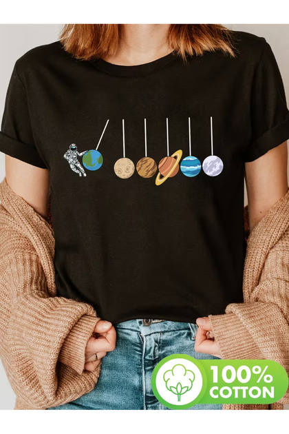Solar System Graphic Cotton T-Shirt