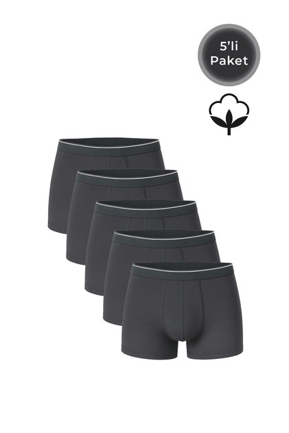 5-Pack Men's Cotton Stretch Fabric Stretchy Comfortable Boxer Shorts | Anthracite K11226
