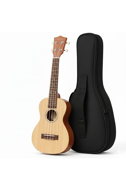 21 Inch Concert Ukulele Natural| Beginner Kids Hawaii Acoustic Uke with Gig Bag