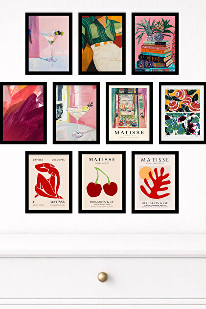 10-Piece Modern Wall Painting Set with Frame Look – 15X20 cm Mdf Uv Printing