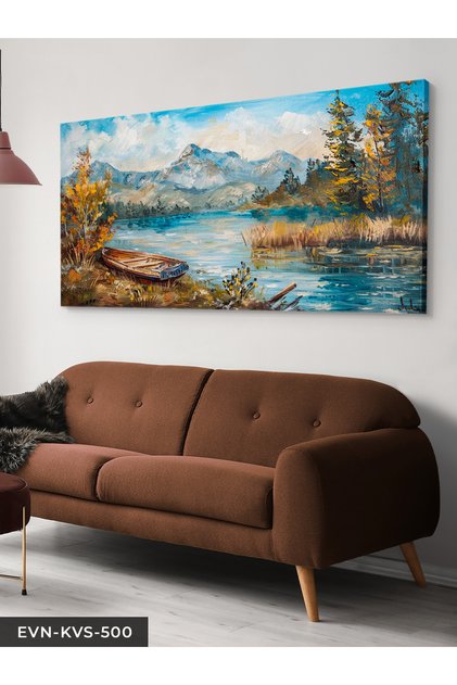 Oil Painting Look Kayak Single Piece Canvas - Canvas Painting