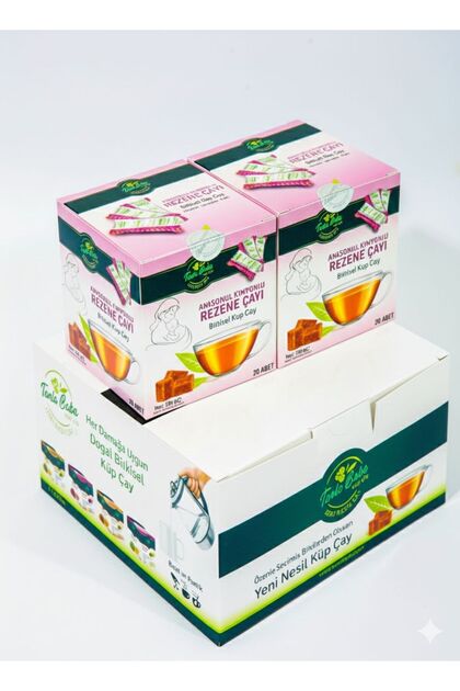2'lİ Paket Sargılı Anasonlu Kimyonlu Rezene Çayı100gr(20 ADET)bitkisel Küp Çay