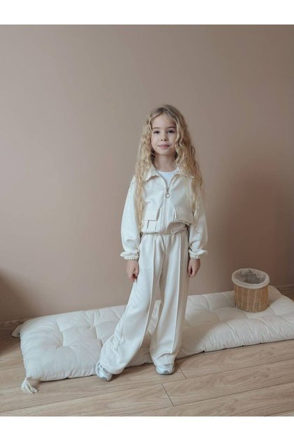 Zippered Premium Girls' Top and Bottom Set