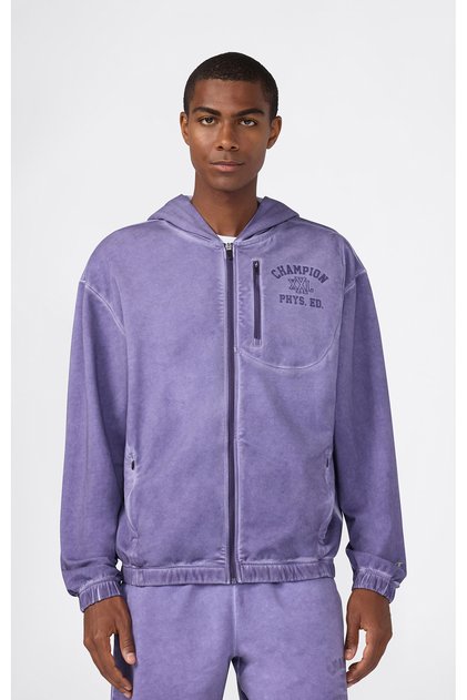Athletics Full Zip Hoodie Sweatshirt Purple Men's Sweatshirt - 221751-Vs099