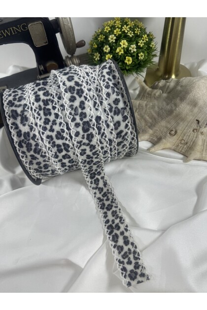 Leopard Print Suede Textured Side Lace Trim Accessory