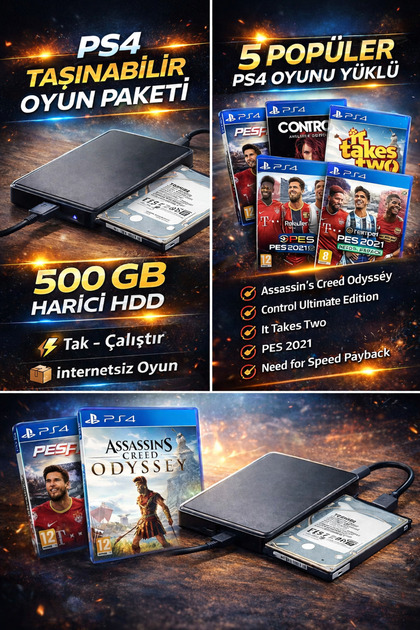 Çınar Bilişim Dünyası 500gb Ps4 v11.00-v12.52 Golden Hen
