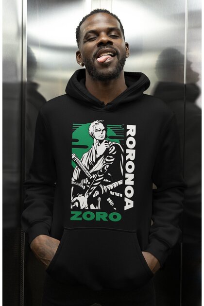 Roronoa Zoro One Piece Printed Unisex Oversized Anime Character Hoodie