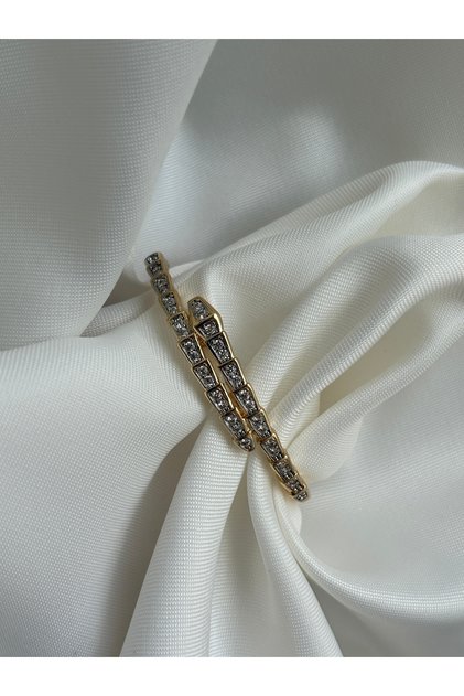 Vip Çelik Brand Snake Model Zirconium Gold Bracelet