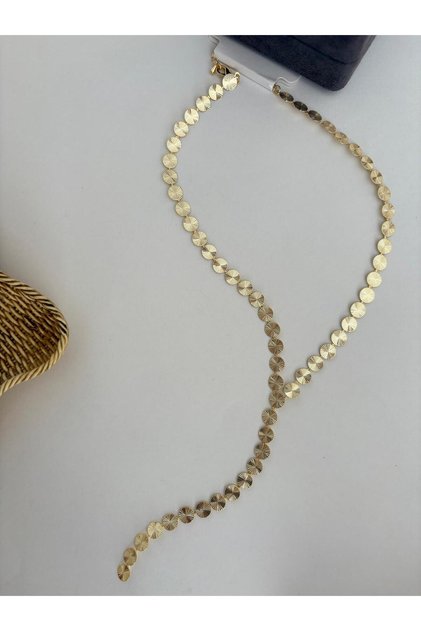 Special Series Pul Ezme Y Model Gold Necklace