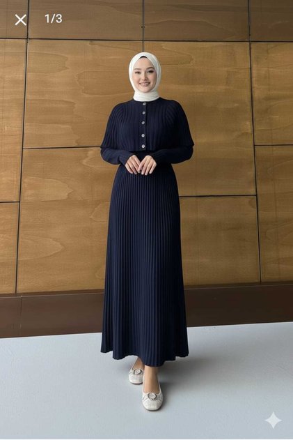 Women's Knitted Dress with Cape