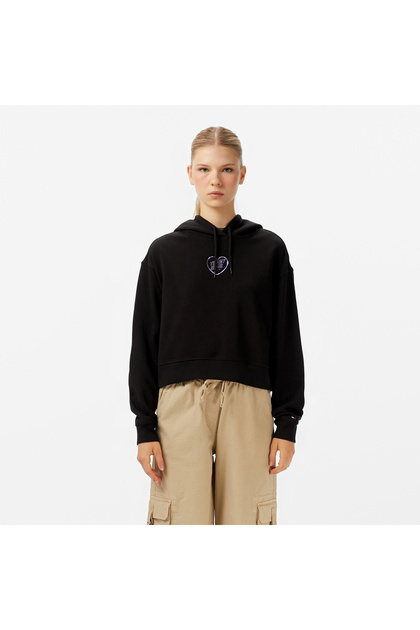 Tommy Jeans Crop Heart Slim Women's Black Sweatshirt