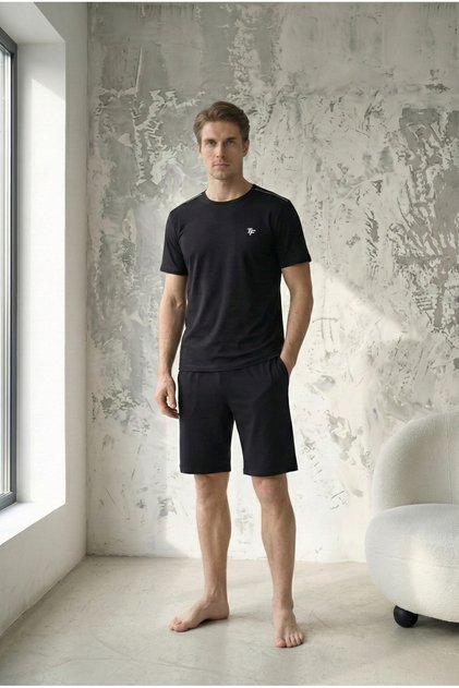 Pure Comfort Cotton Men's Shorts Set Black
