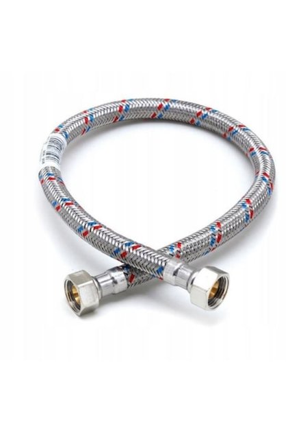 Racord flexibil pentru instalații sanitare, 1/2”, oțel inoxidabil, 0,375 x 50 cm, multicolor