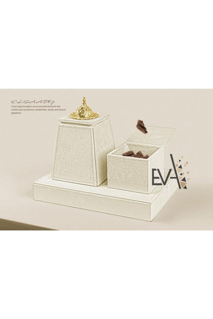 Off-white velvet incense burner set