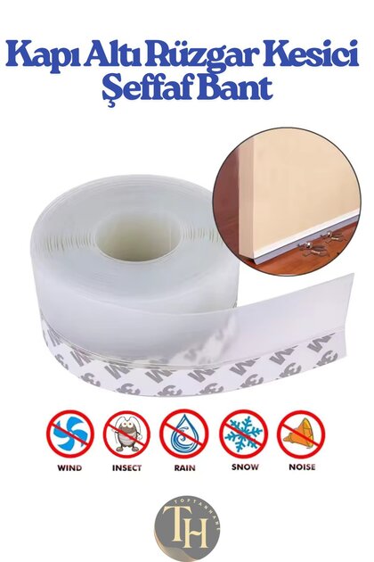 5 Metre Kapı Altı Rüzgar Geçirmez Şeffaf Silikon Bant Kendinden Yapışkanlı Sızdırmazlık Bandı Kapı