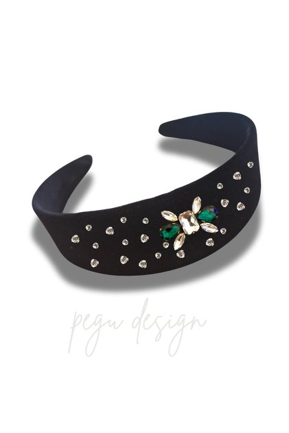 Velvet crystal glass stone special design wide crown