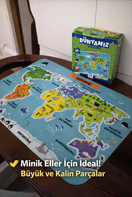 そらページ TOHA Dünyamız Yer Puzzle 70x50 cm | Büyük ve Kalın Parçalı Eğitici