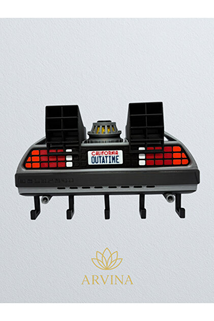 Back to the Future DeLorean Tasarım Büyük Duvar Anahtarlık Standı | Dekoratif Garaj Askısı – Arvina