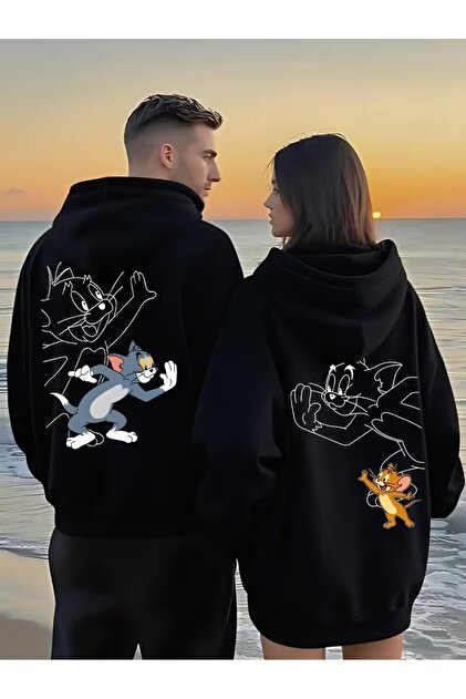 Dear Couple Combination Tom and Jerry El Printed Special Design Hooded Sweatshirt Set of 2